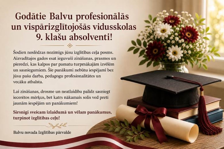 Novada apsveikums pamatskolas absolventiem
